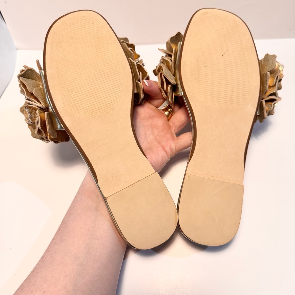 Steve Madden Gold Ruffled Sandals - Picture 2 of 6